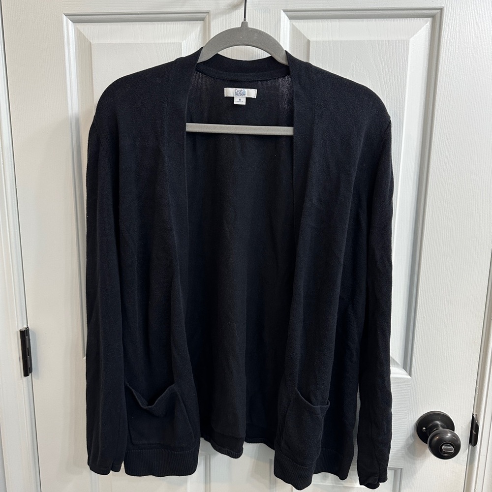 croft & barrow Black Lightweight Open-Front Cardigan